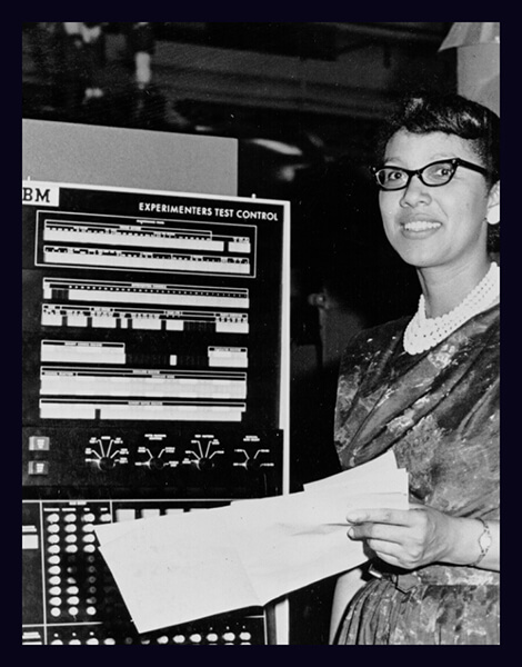 Woman working at IBM vintage